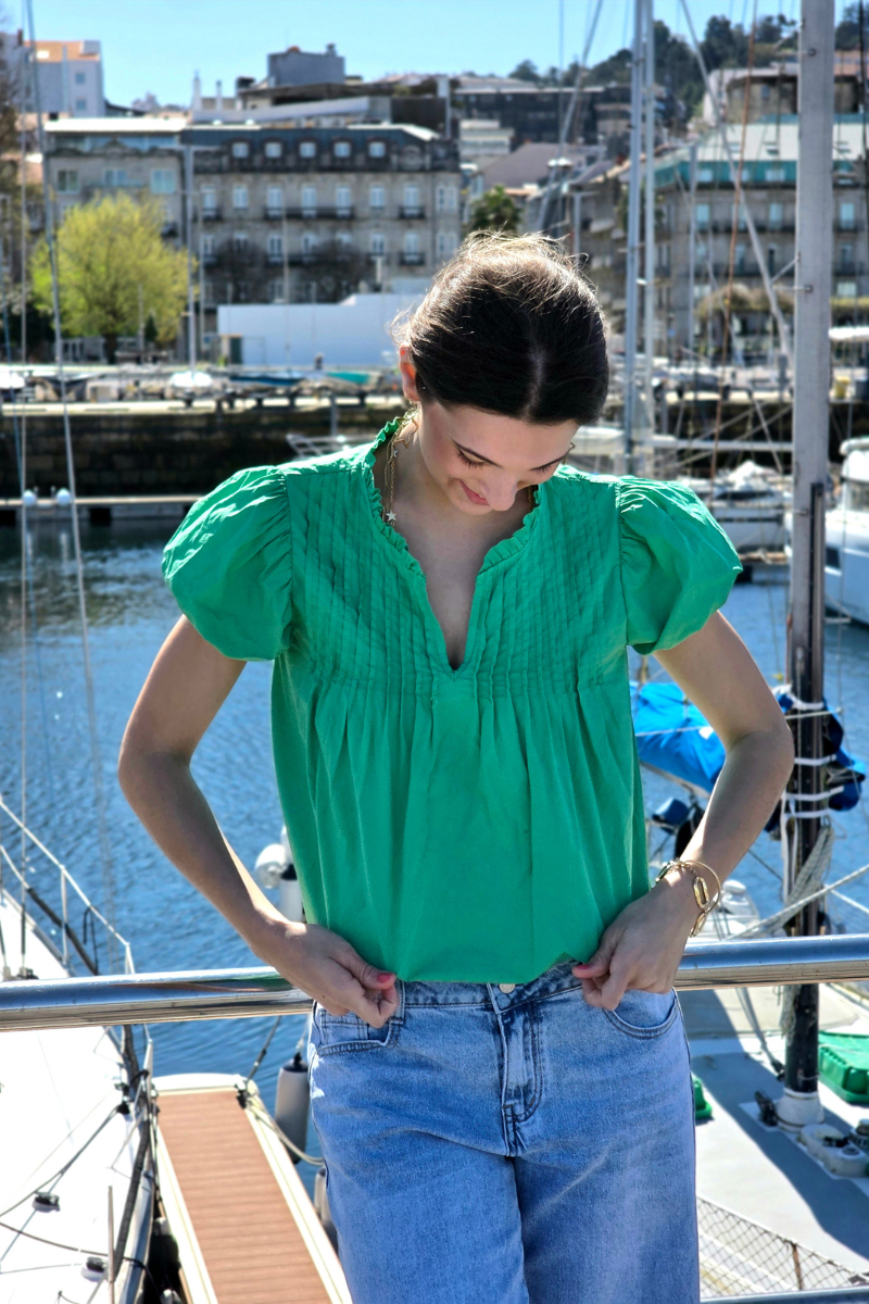 Blusa Manga Farol Verde Andalucía