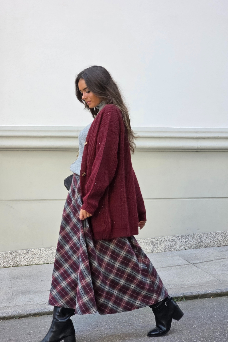 Chaqueta de punto Olivia granate