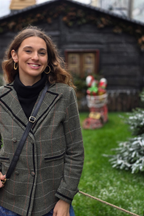 Americana de espiguilla verde militar