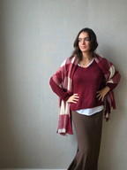 Jersey de punto grueso granate