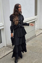 Falda de volantes negra