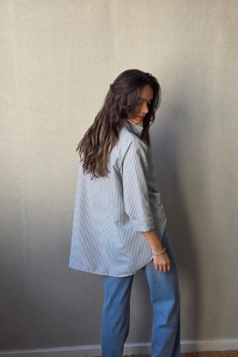 Camisa Rayas Verde Militar