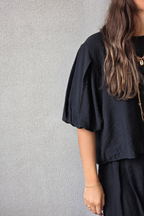 Blusa Manga Globo Negro
