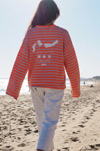 Sudadera Rayas Naranja Flúor Islas Cíes
