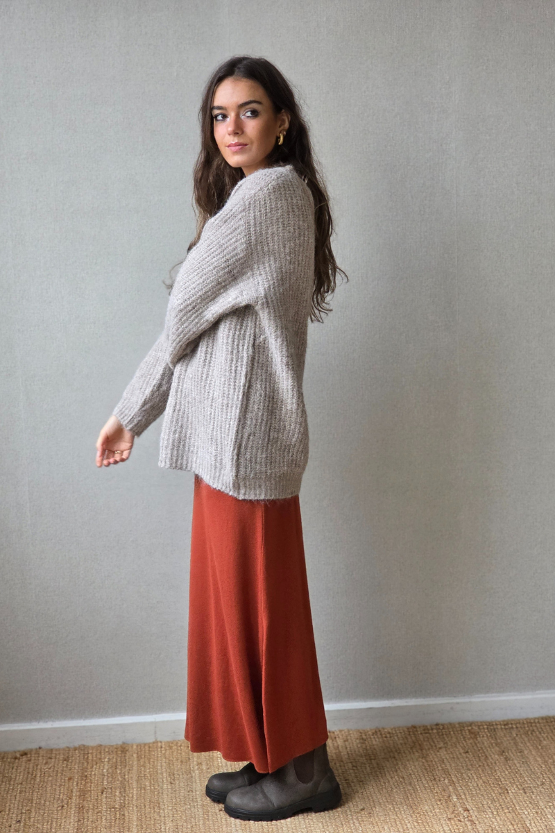 Jersey Olivia de punto con brillos beige