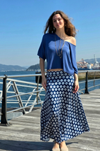 Falda Larga Elástica Célula Marino