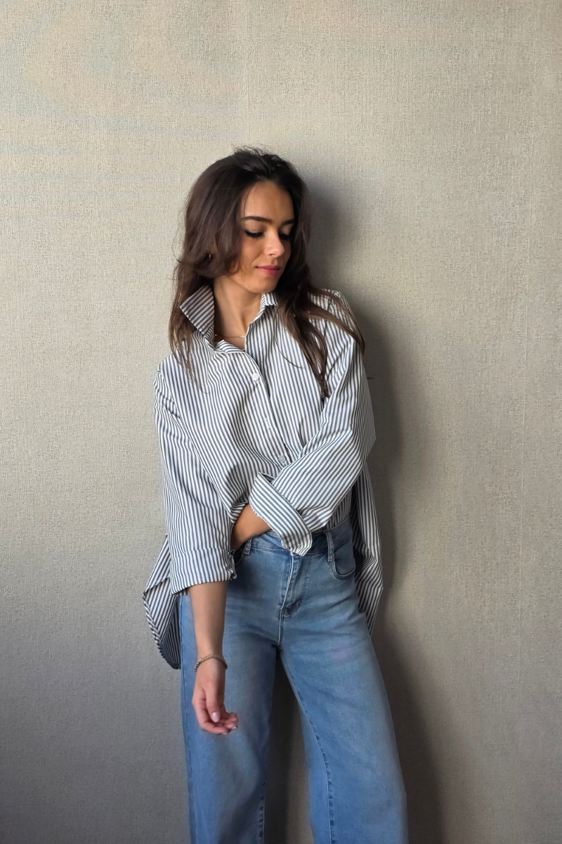 Camisa Rayas Verde Militar