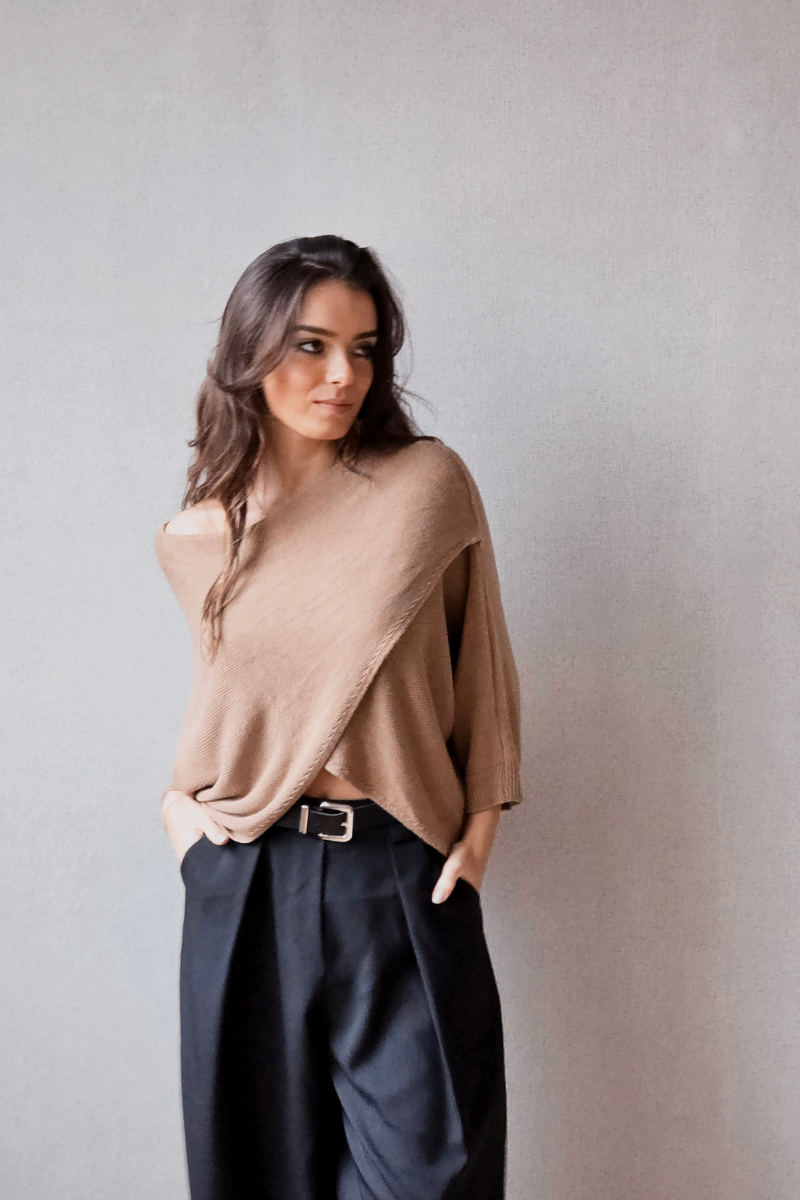 Jersey cruzado manga japonesa Sakura camel