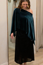 Capa de terciopelo verde botella