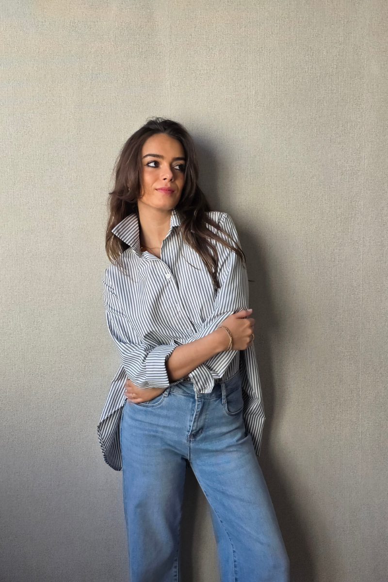 Camisa Rayas Verde Militar