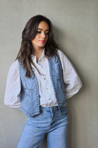 Chaleco Tachuelas Estrellas - Azul Jean