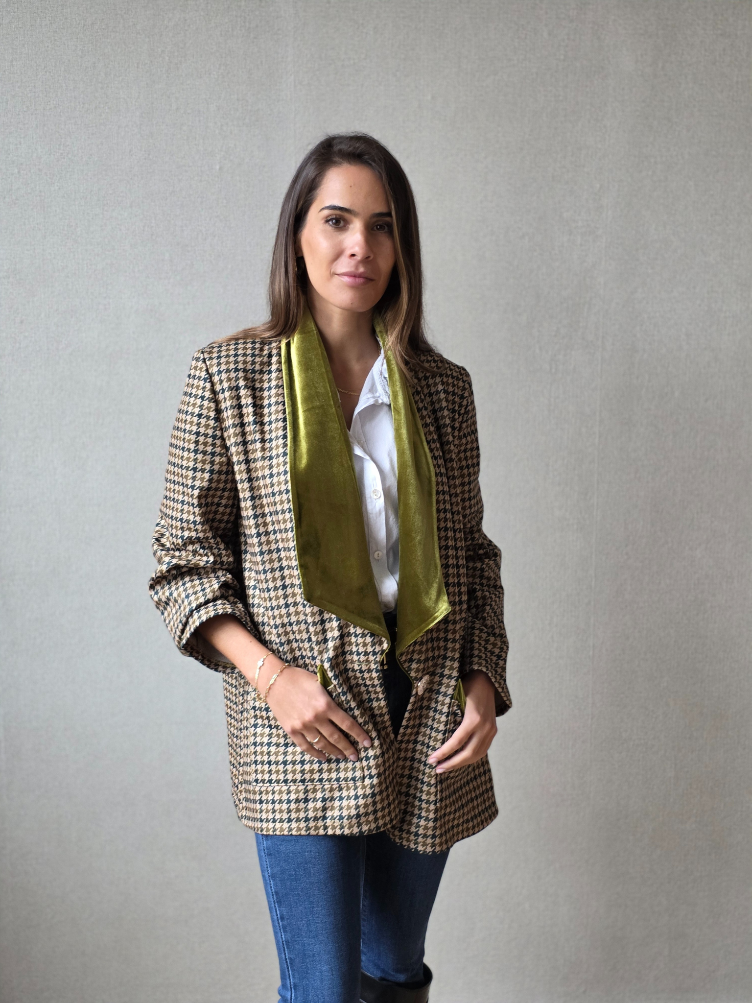 Americana pata de gallo pistacho