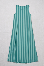 Vestido Elástico de Rayas Verde bonito