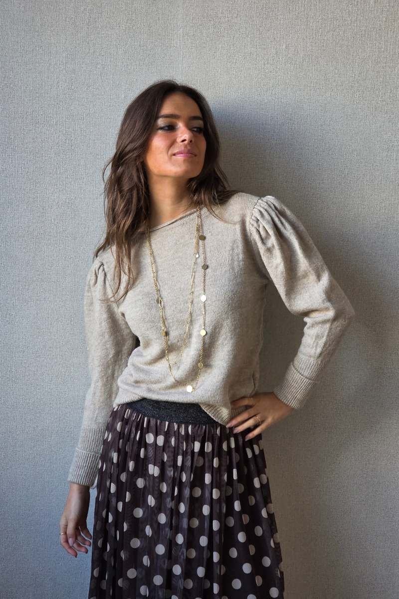 Jersey manga farol beige