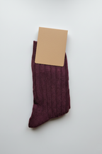 Calcetines canalé granate