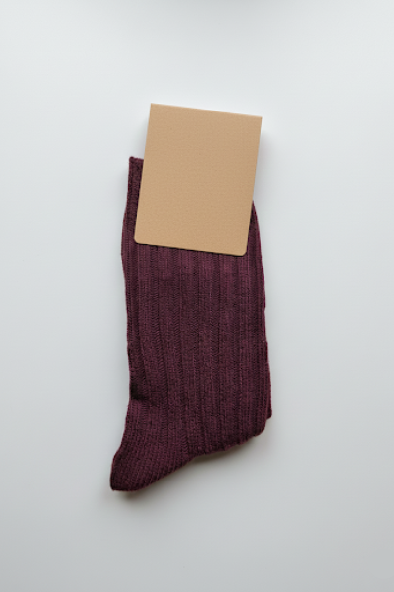 Calcetines canalé granate