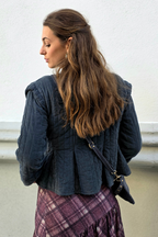 Chaqueta corta micro pana gris