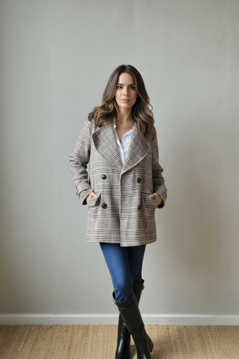 Abrigo tipo paño príncipe de Gales