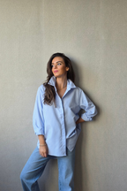 Camisa Rayas Azul Jean - Estilo Casual y Fresco