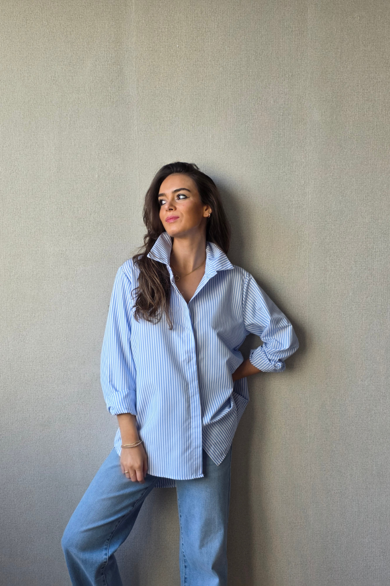 Camisa Rayas Azul Jean - Estilo Casual y Fresco