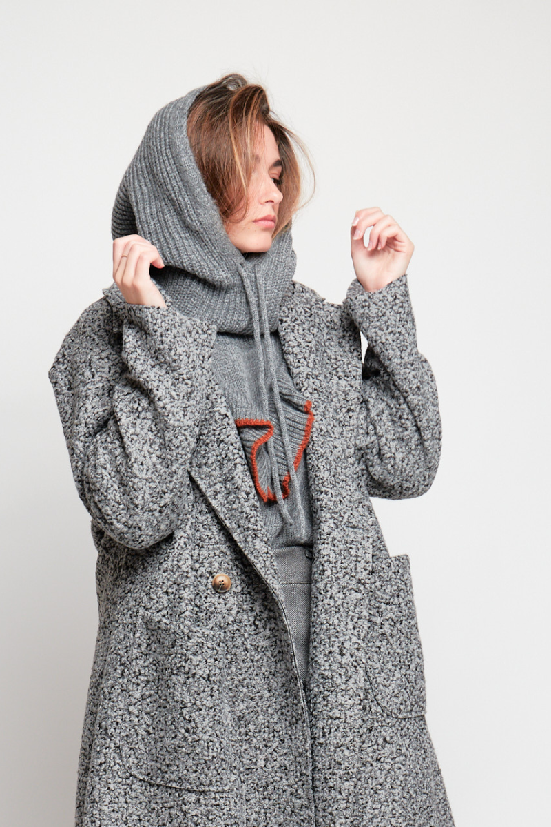 Balaclava de punto gris