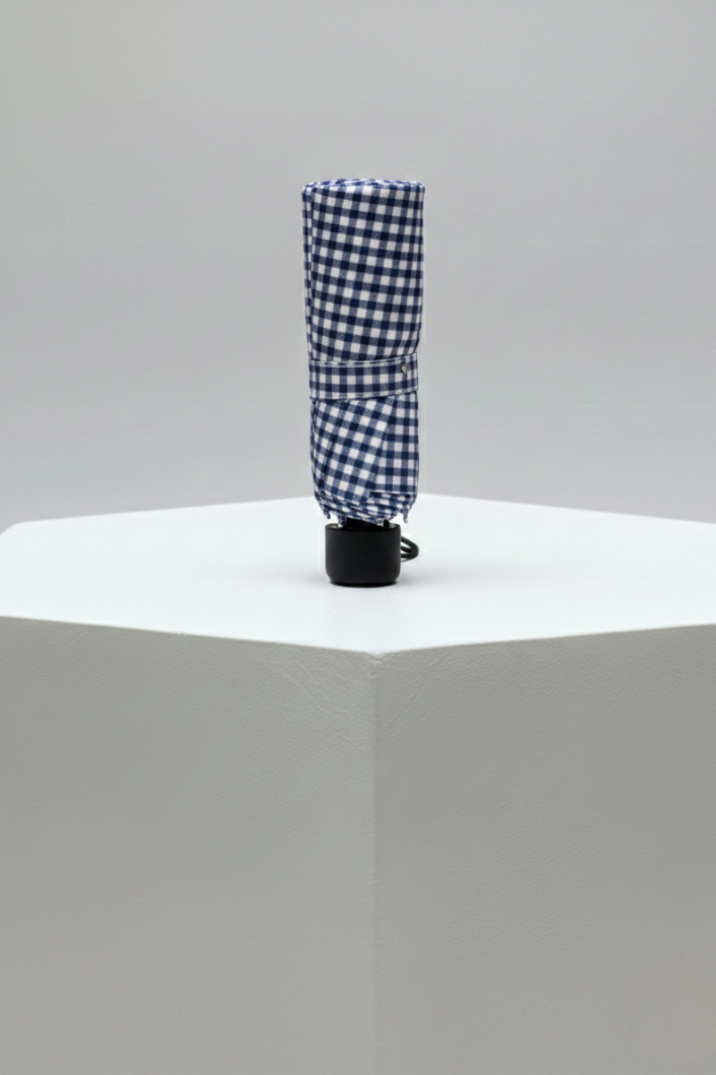 Paraguas vichy pequeño azul marino