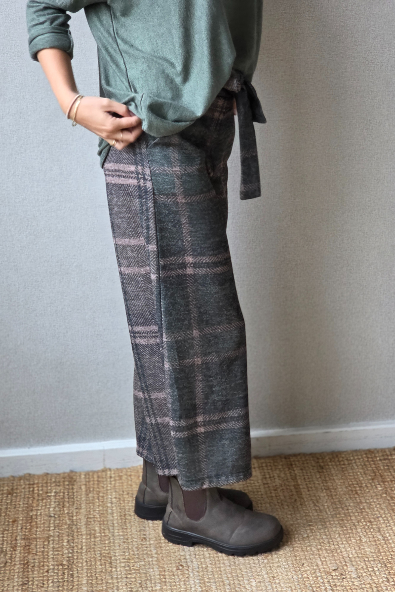 Pantalón de cuadros Cazorla verde militar