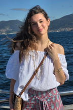 Blusa Manga Globo Palabra de Honor Blanca