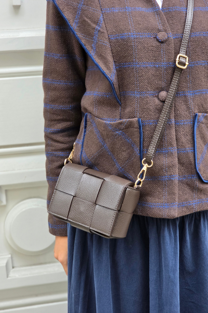 Americana de cuadros marrón