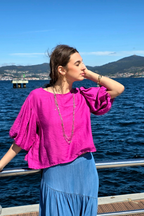 Blusa Manga Globo Magenta