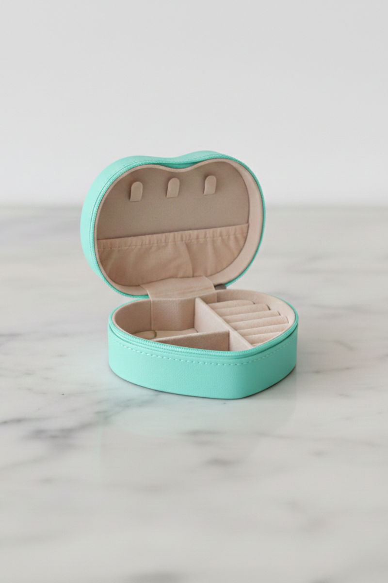 Joyero con forma de corazón turquesa