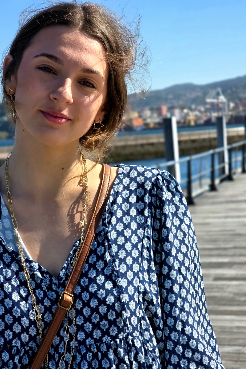 Vestido Largo Flores M. Globo Marino