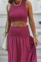 Conjunto de falda y top nido de abeja