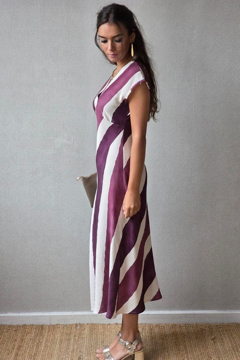 Vestido de rayas topo