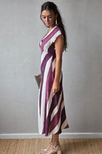 Vestido de rayas topo