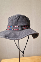 Sombrero unisex tira étnica gris
