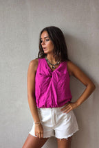 Top nudo magenta