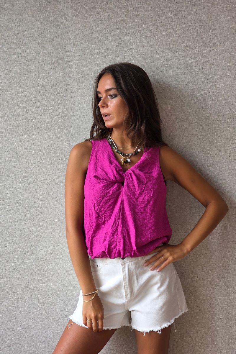 Top nudo magenta