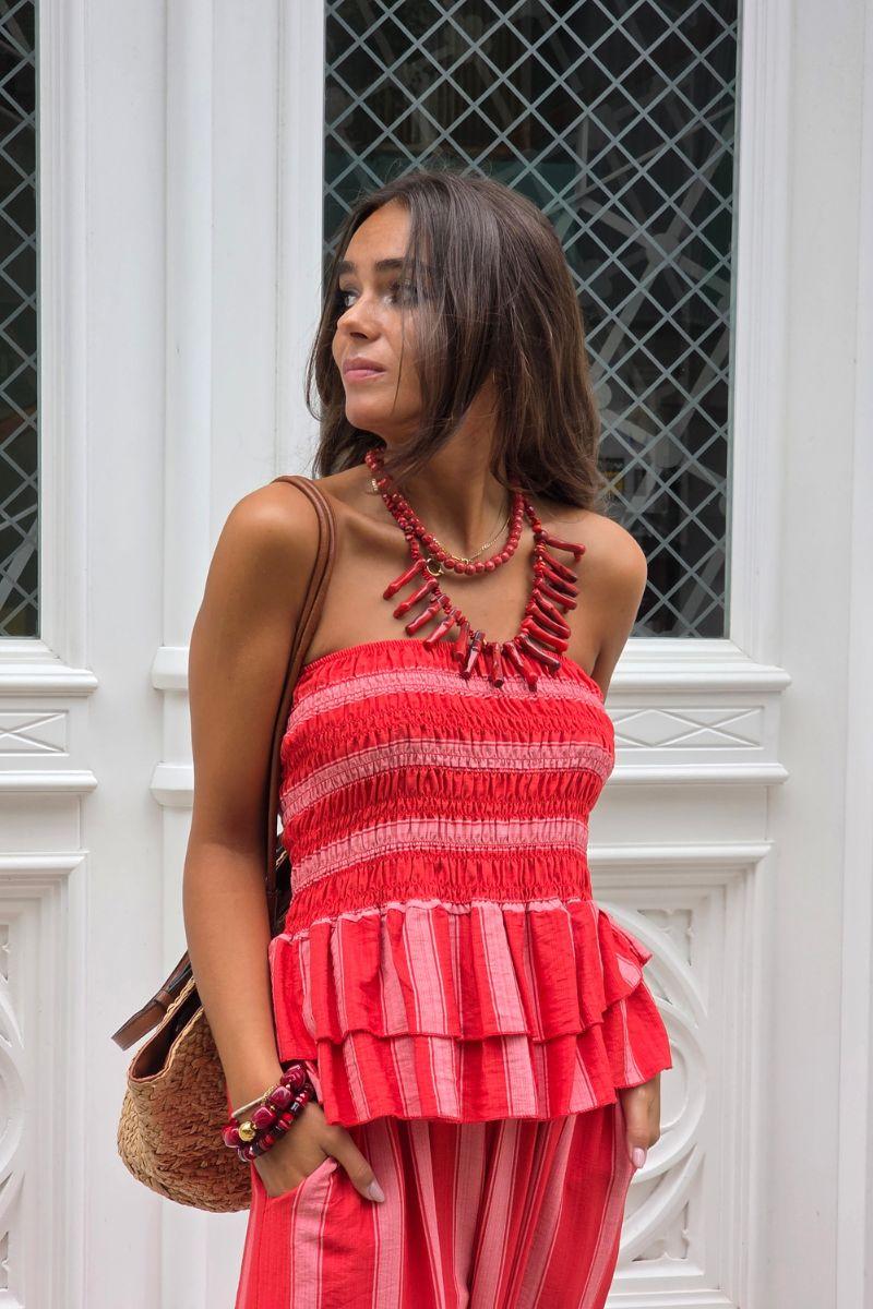 Total look top y pantalón rojo