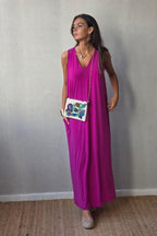 Vestido Asas con Bolsillos Magenta