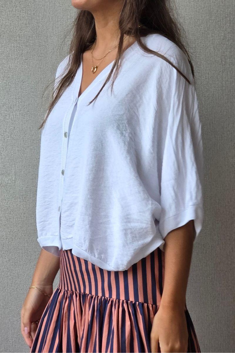 Chaqueta manga corta blanca