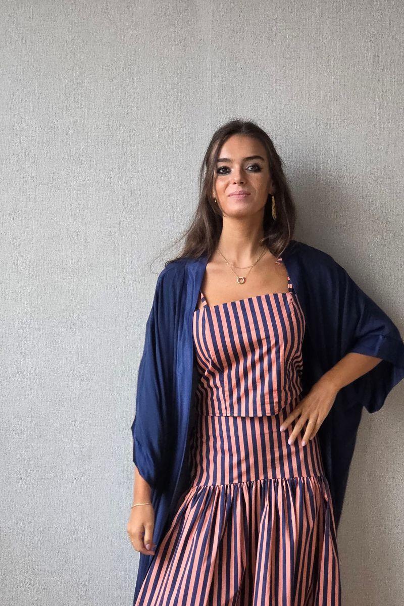 Top rayas azul marino