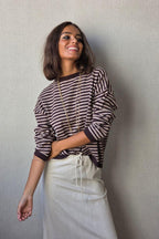 jersey de rayas chocolate/beige