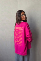Sudadera oversize  iconic fucsia