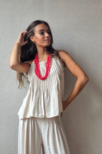 Top jaretas beige