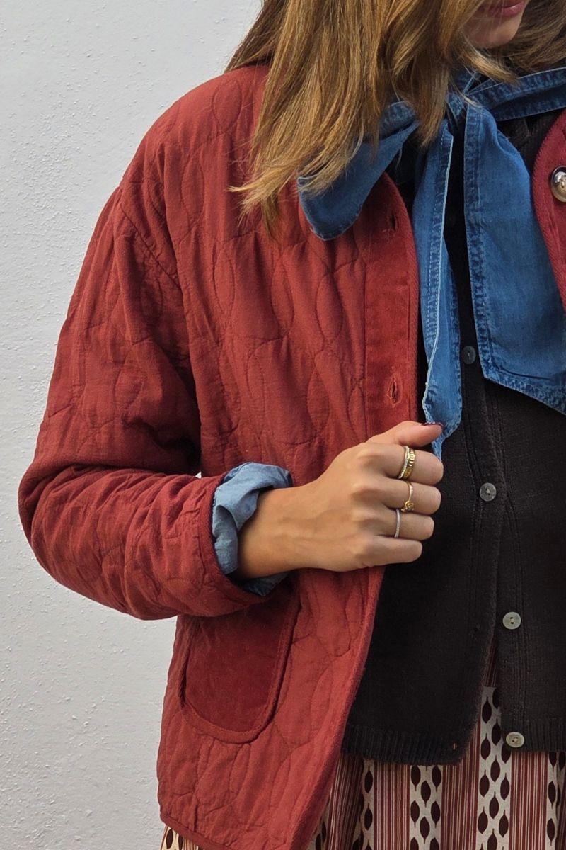 Chaqueta acolchada caldero con bolsillos