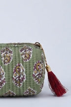 Estuche/neceser verde militar con telas indias