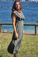 Vestido de volantes verde