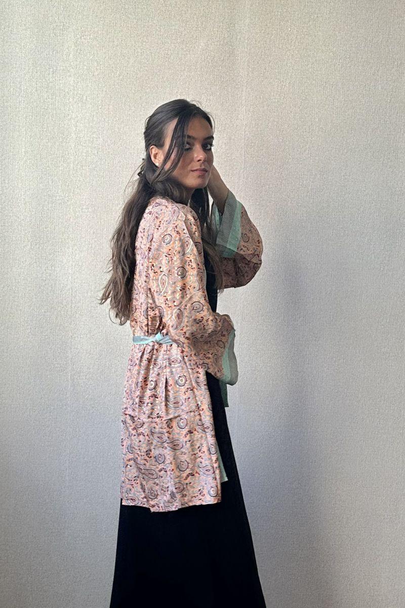 Kimono estampado naranja