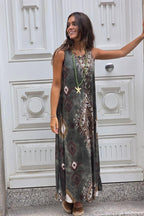 Vestido boho verde militar